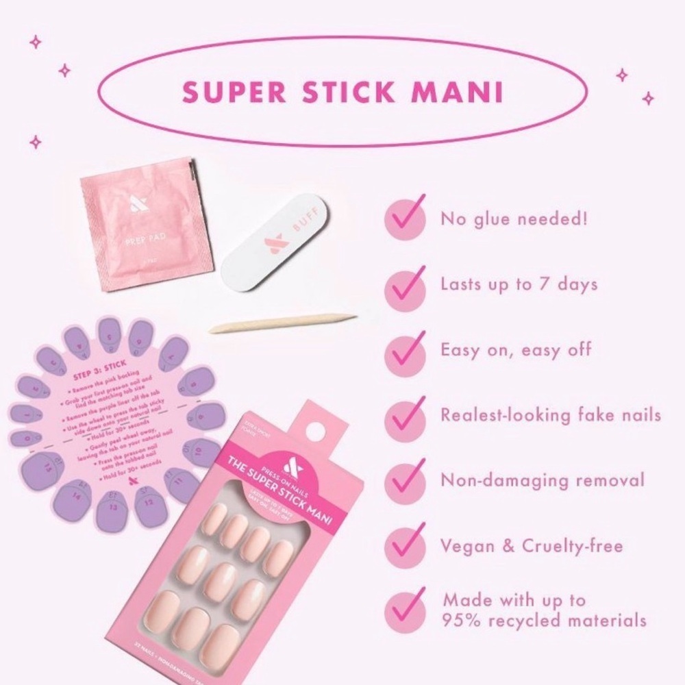 Olive & June Effects Super Stick Mani Press-Ons Medium Oval Pink Chrome Gradient - Picture 5 of 5